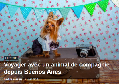 Voyager avec un animal buenos aires france