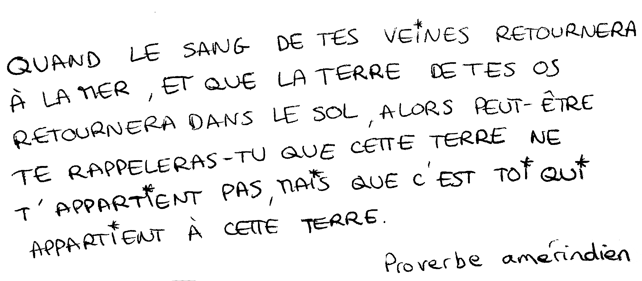 proverbe améridien nature