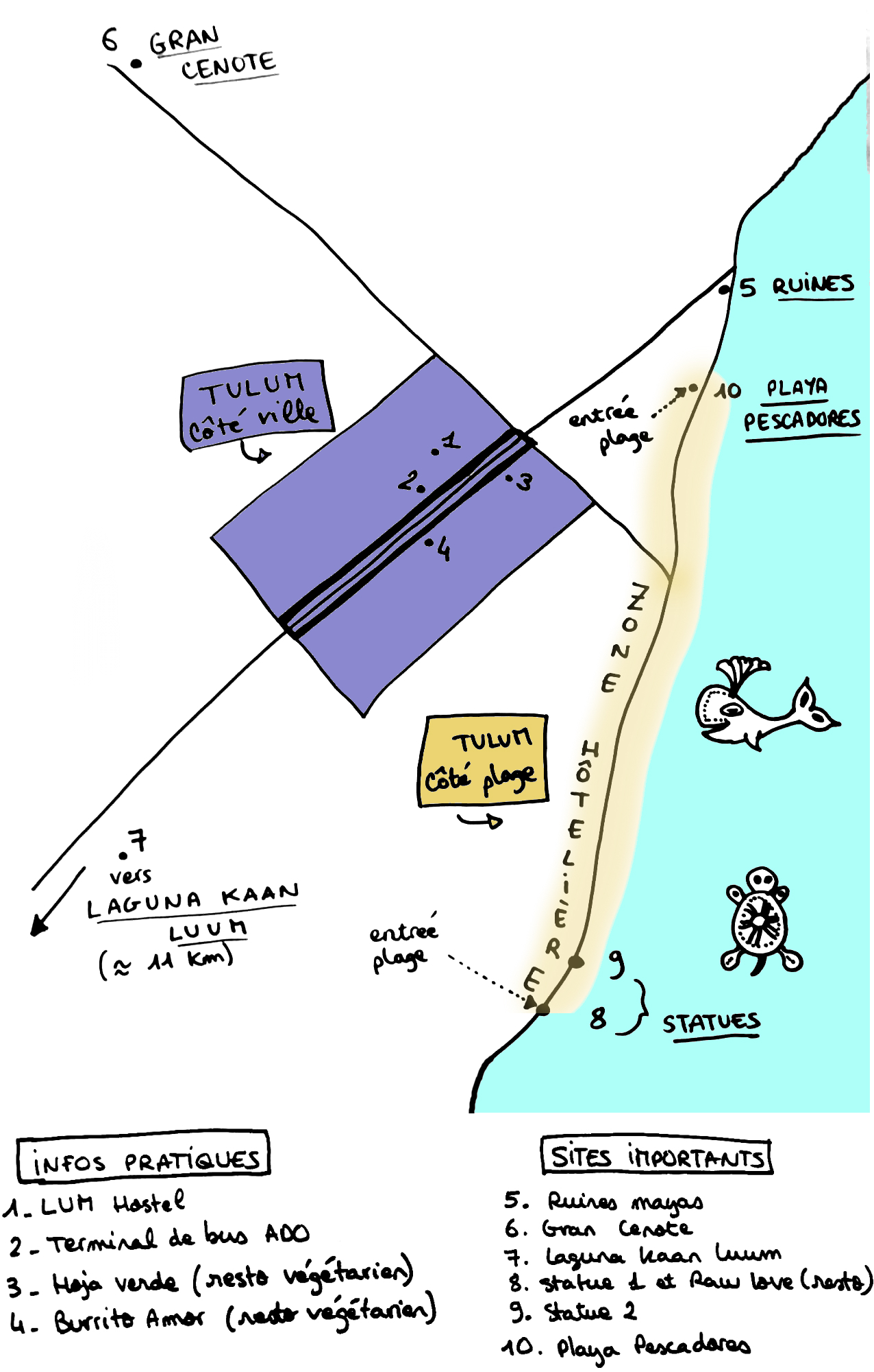 carte de tulum, mexique